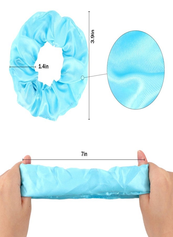 Semato 20 Pcs Purple and Blue Satin Scrunchies Bridesmaid Proposal Gifts Hair Ties Scrunchies for Women Girls Bachelorette Party Favors - Image 2